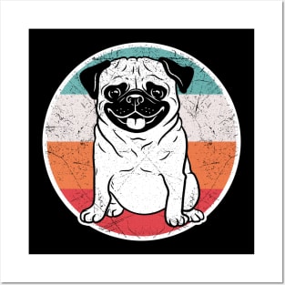 Vintage Retro Pug Posters and Art